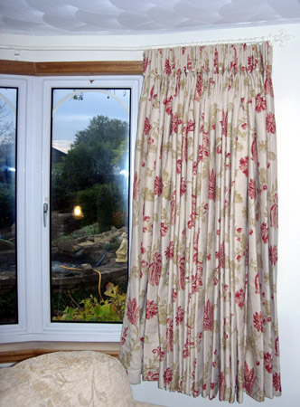 Large Bay Window With Hand Pleated Triple Pinch Pleats